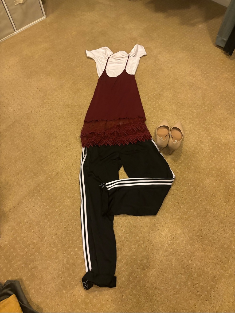 Fall 2026 Adidas Women’s M Black 3 Stripe Track Pants Wide Leg Y2K Sporty Chic